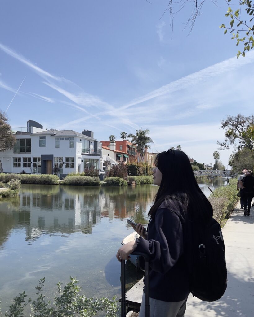 a picture taken with a colorful house in the Venice Canal